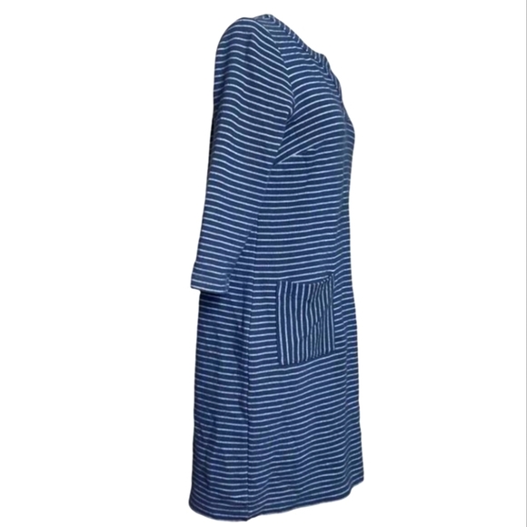 J. Jill Navy Cotton Striped Midi Dress - Picture 2 of 9